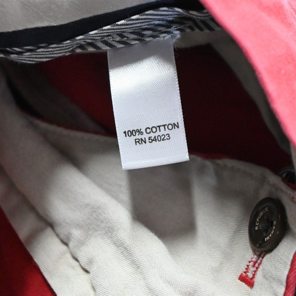 Banana‎ Republic 33 x 32 Red Emerson Straight Fit Mens Chino Pants - Picture 7 of 9